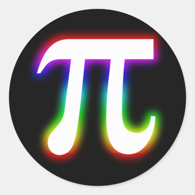 Färggivande Glowing Pi | Matematik Runt Klistermärke (Framsida)