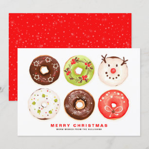 Färggivande och passiva Donuts God jul Julkort