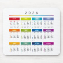 Färgglad 2026-kalender - Regnbågsfärger 3 Kolumner