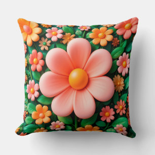 🌸 Färgglad 3D Blommig Soffa Dekor Accent Present Kudde