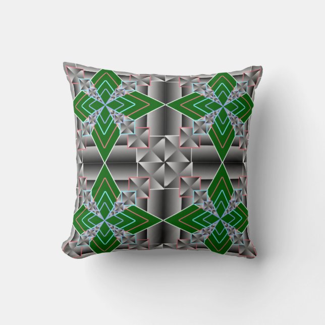 Färgglad 3D Digital Art Kastkudde | 16x16 Perfekt Kudde (Framsida)
