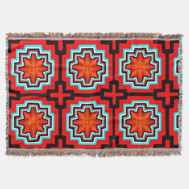 Färgglad 3D Digital Design Kastfilt Filt (Framsidan)