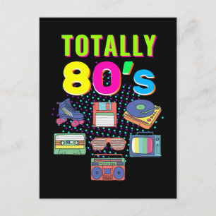 Färgglad 80-talsfestkassett Disco 1980-talsmusik Vykort