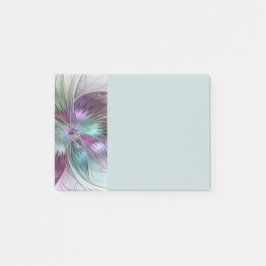 Färgglad Abstrakt Blomma Modern Blommig Fraktal Ko Post-it Block
