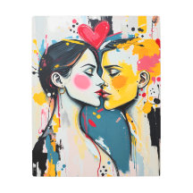 Färgglad Abstrakt "De älskande" Kyss Metallkonst