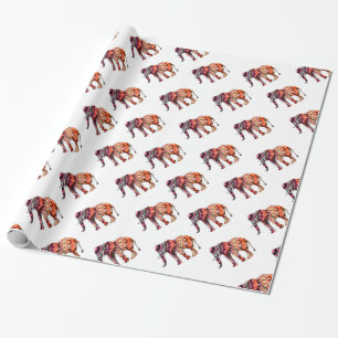 Färgglad abstrakt elefant presentpapper