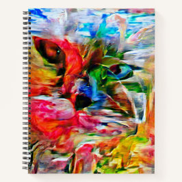 Färgglad Abstrakt Expressionistisk Katt Konsttryck