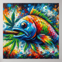 Färgglad Abstrakt Fisk Vägg Dekorativ Konst