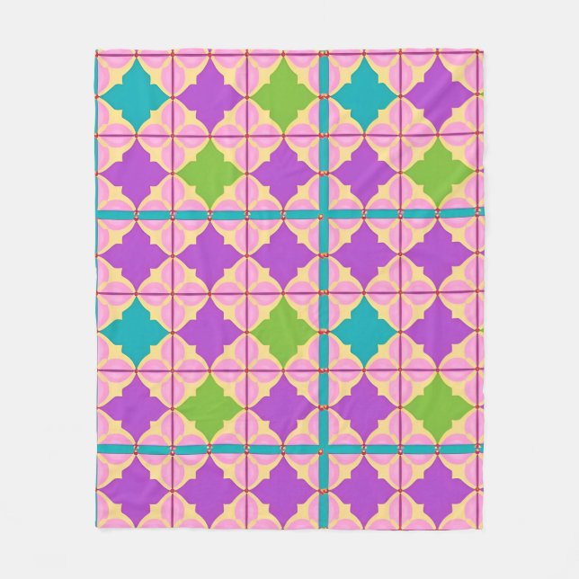 Färgglad Abstrakt Geometrisk Harmoni Filta Fleecefilt (Framsidan)