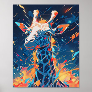 Färgglad Abstrakt Giraff Konst Poster