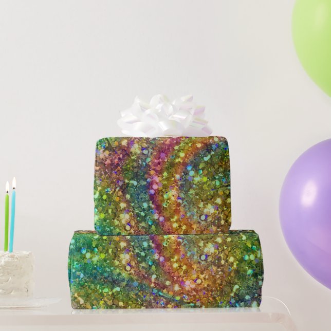 Färgglad Abstrakt Glitter Presentpapper (Festgåvor)