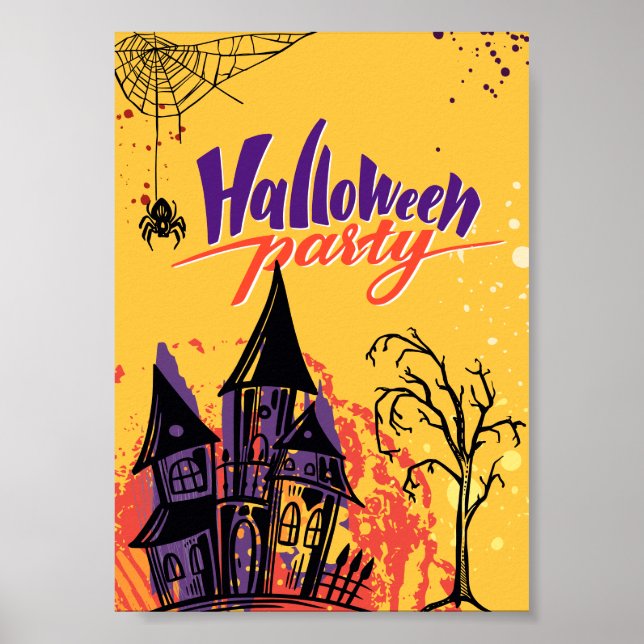 Färgglad Abstrakt Halloweenfest Poster (Framsidan)