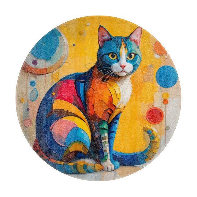 Färgglad Abstrakt Kattkonst (Framsidan)