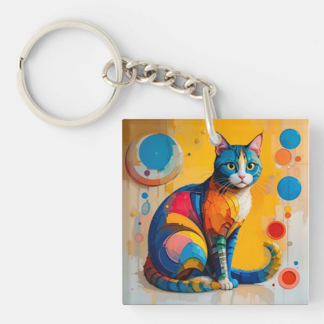 Färgglad Abstrakt Kattkonst (Framsidan)