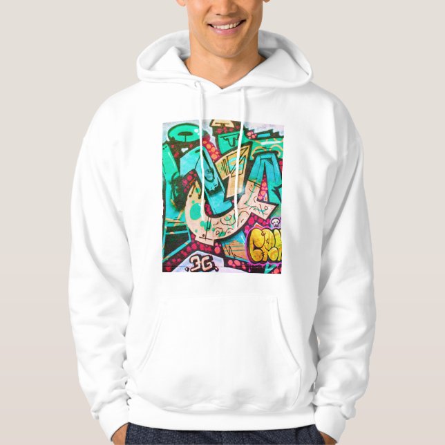 Färgglad Abstrakt Konst Hoodie (Framsida)