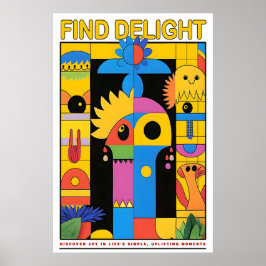 Färgglad Abstrakt Konsttryck Modern Geometrisk Hem Poster