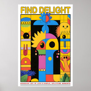 Färgglad Abstrakt Konsttryck Modern Geometrisk Hem Poster