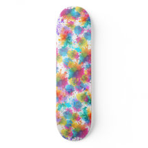 Färgglad Abstrakt Målarfärg Stänk Konst Skateboard