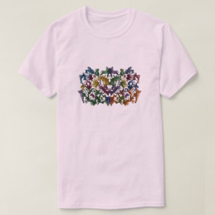 Färgglad Abstrakt Mänsklig Mönster T-Shirt Moder