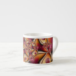 Färgglad Abstrakt Röd Orange Fantasi Fraktal Espressomugg