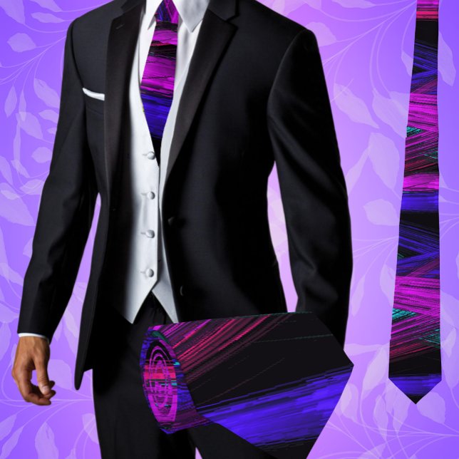 Färgglad Abstrakt Trendig Konstnärlig Modern Slips (Step out in Style in this Modern Abstract Fashion Men's Neck Tie. Great for Weddings or the office)