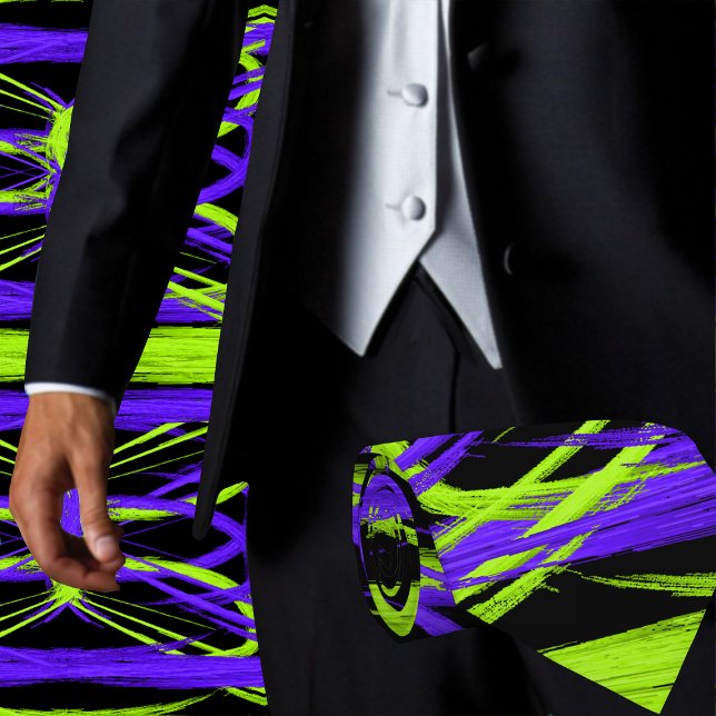 Färgglad Abstrakt Trendig Konstnärlig Modern Slips (Make an impression with this stylish Abstract men's fashion necktie)
