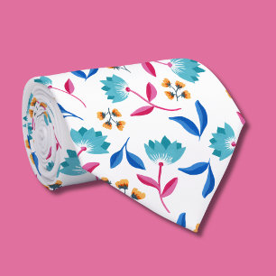 Färgglad abstrakt tulpan blommig slips