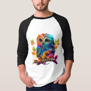 FÄRGGLAD ABSTRAKT UGLA T-Shirt