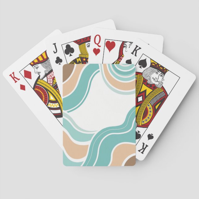 Färgglad abstrakt vågig blå orange brun casinokort (Baksidan)