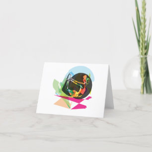 Färgglad Abstrakt Yogaställning Fitness och Välbef Tack Kort