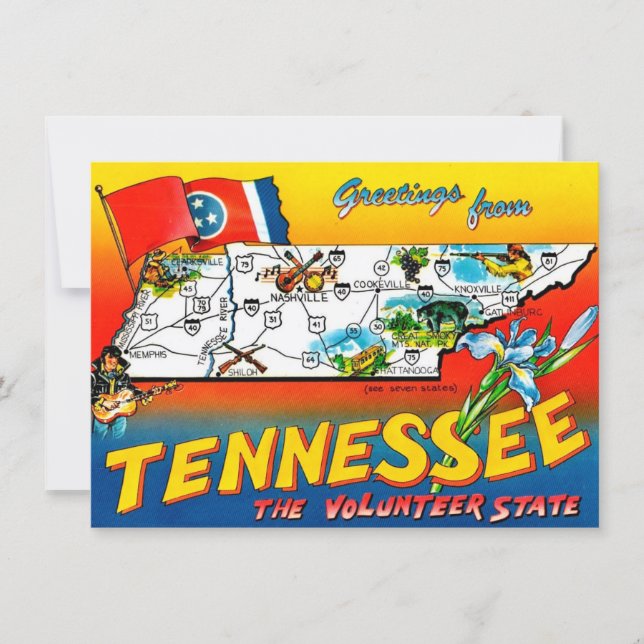 Färgglad adresskort för flytt i Tennessee (Framsida)