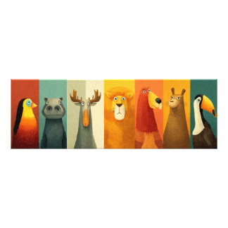 Färgglad affisch med djungelvänner fototryck