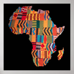 Färgglad afrikansk kartaffisch poster