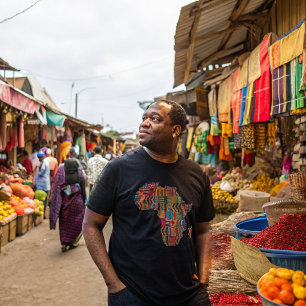 Färgglad afrikansk karttröja att fira t shirt