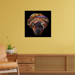 Färgglad afrikansk kvinnaaffisch poster