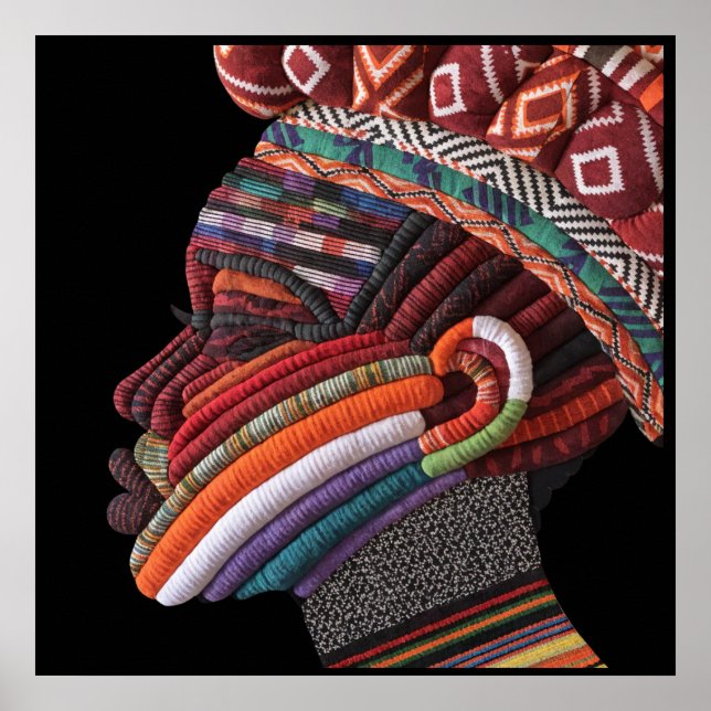 Färgglad afrikansk kvinnaaffisch poster (Framsidan)