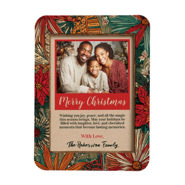 Färgglad Afro-Boho God Jul  Magnet (Vertikal)