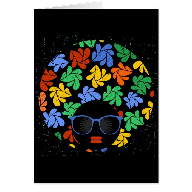 Färgglad Afro-kärlek Hälsningskort (Framsidan)