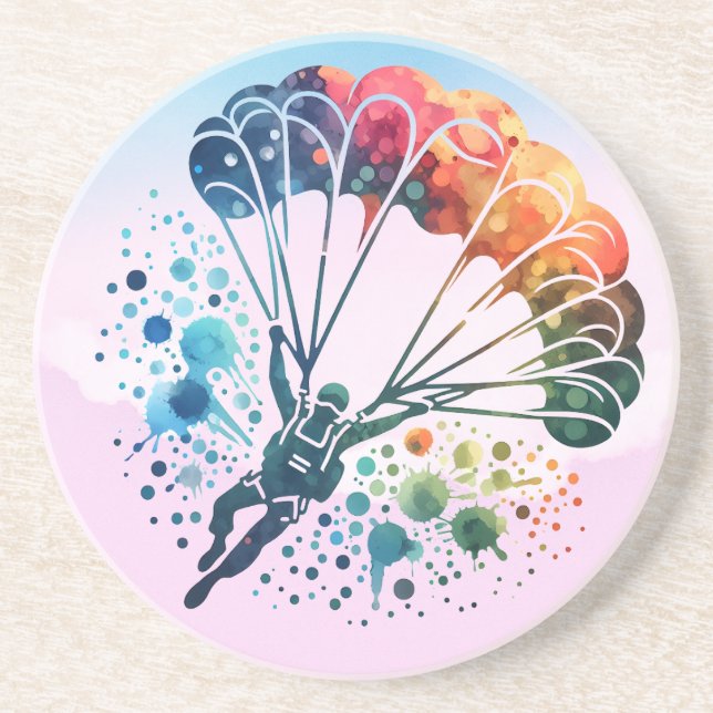 Färgglad akvarell fallskärmshoppare underlägg (Framsidan)