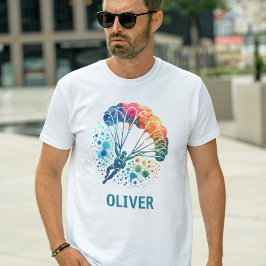 Färgglad akvarell Fallskärmsjägare Personlig T Shirt
