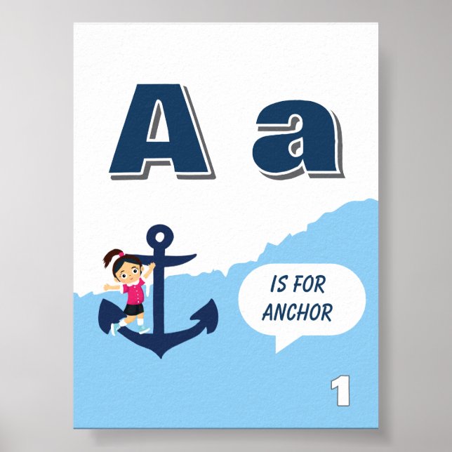 Färgglad Alfabet Lärande Plansch Bokstav A Poster (Framsidan)