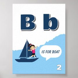 Färgglad Alfabet Lärandeplanscher Bokstav B Poster