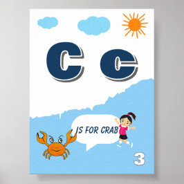 Färgglad Alfabet Lärandeplanscher Bokstav C Poster