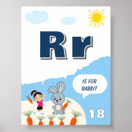 Färgglad Alfabet Lärandeplanscher Bokstav R Poster