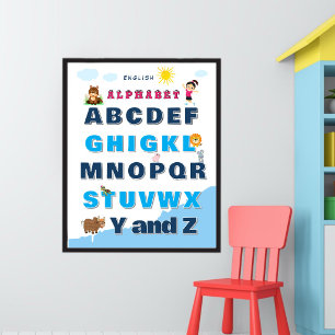 Färgglad Alfabet Lärandeplanscher  Poster
