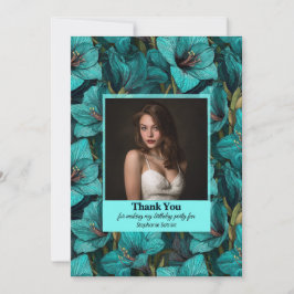 Färgglad Amaryllis Kvinnlig Födelsedag Trendig Tack Kort