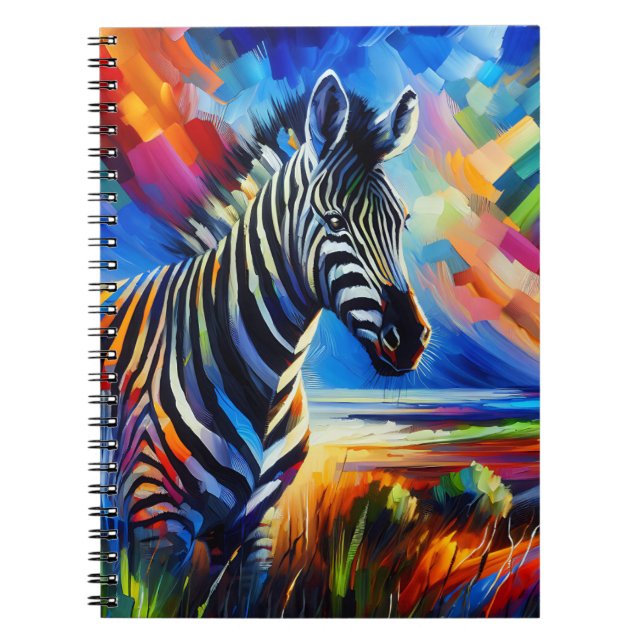 Färgglad ande Zebra anteckningsbok (Framsidan)