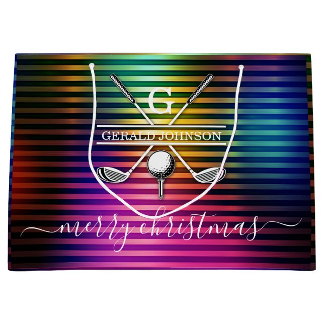 Färgglad Anpassad Elegant Golf Monogram Design (Framsidan)
