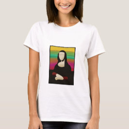 Färgglad Ansiktslös Mona Lisa Konst T-shirt