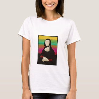 Färgglad Ansiktslös Mona Lisa Konst T-shirt